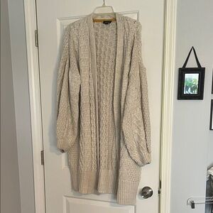 Topshop Light oversized Beige Knit Cardigan